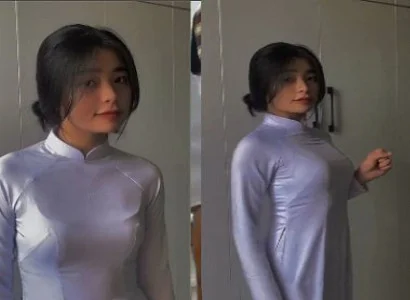 Nữ sinh áo dài mông tròn phê run người